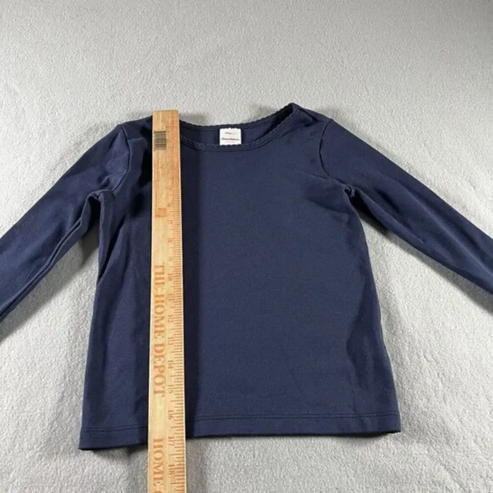 Hanna Andersson T-Shirt Girls‎ Size 110 US 5 Navy Cotton Long Sleeve Basic Top